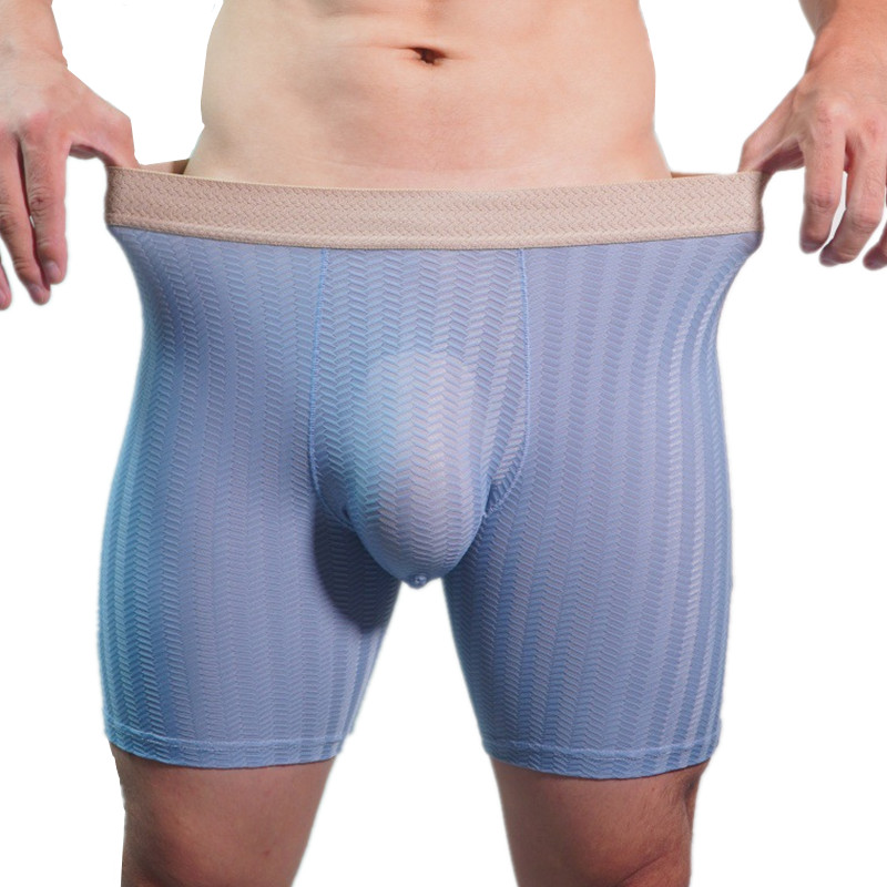Long Leg Trunk Men - Boxers pour hommes, sous-vêtements en nylon,