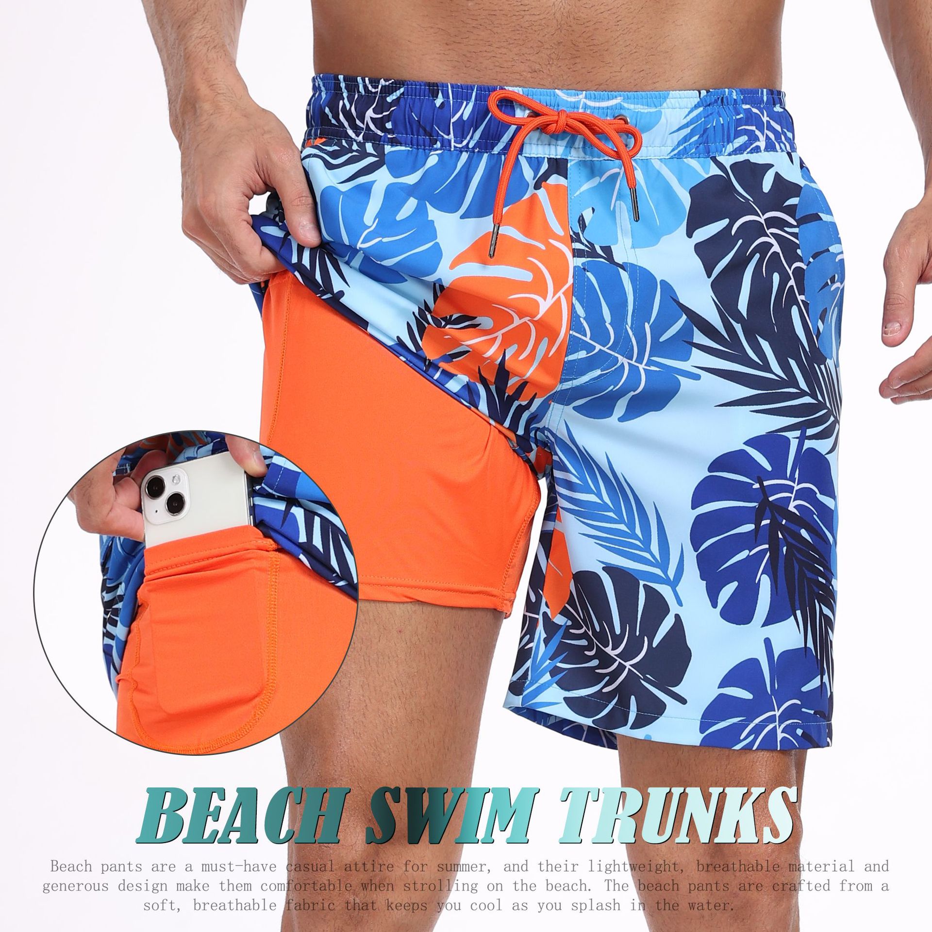 Long Leg Trunk Men - Shorts de bain 2-en-1 pour hommes