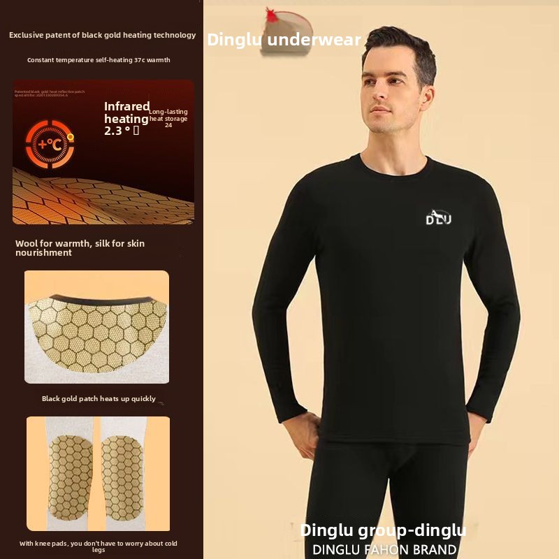 Thermal Long John - Cerf noir or graphène auto-chauffant sous-vêtement