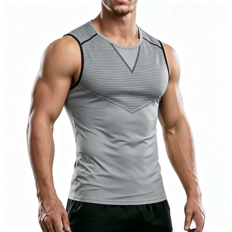 T Shirt Tight Fit - Débardeur d'entraînement complet pour hommes, mode