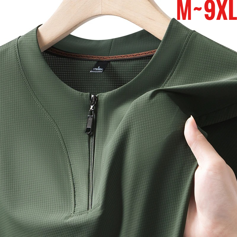 T Shirt Tight Fit - T-shirt Henley Homme Grande Taille 9XL
