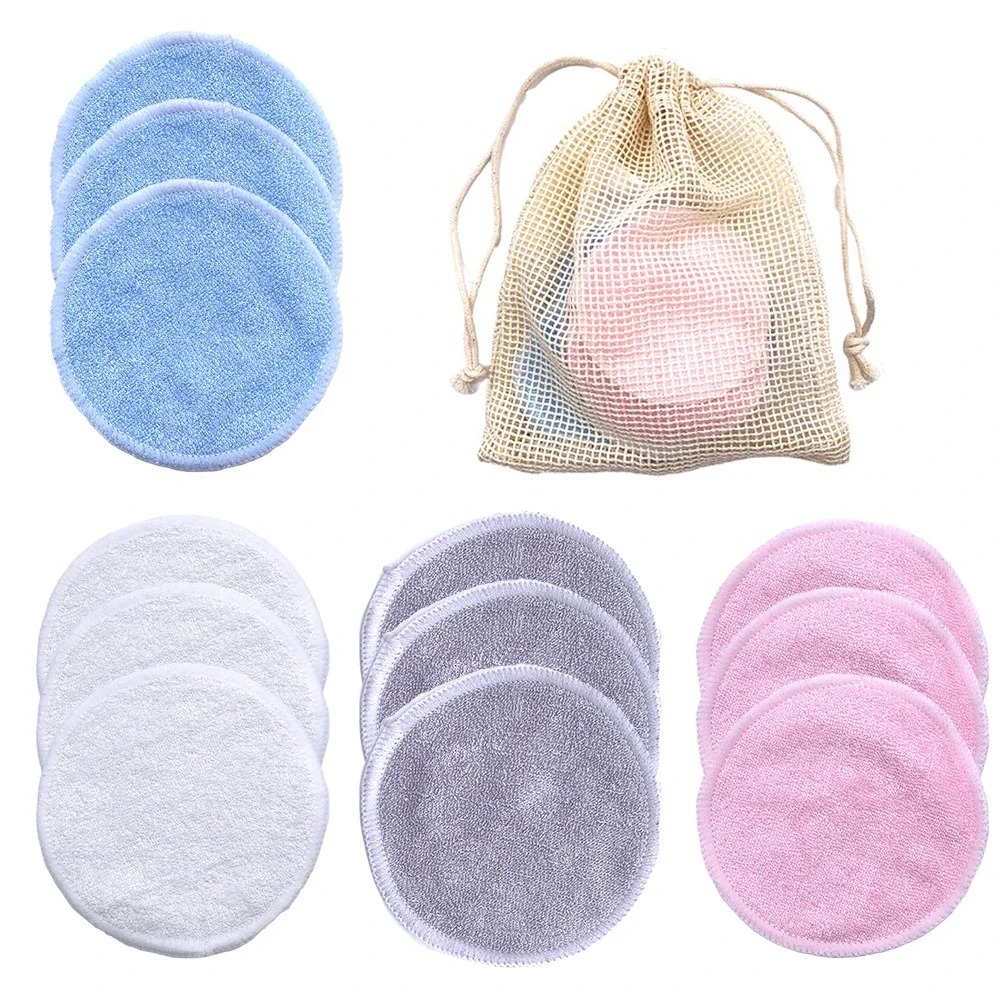 Bamboo Fiber Trunk - Tampons démaquillants réutilisables, ronds et lavables