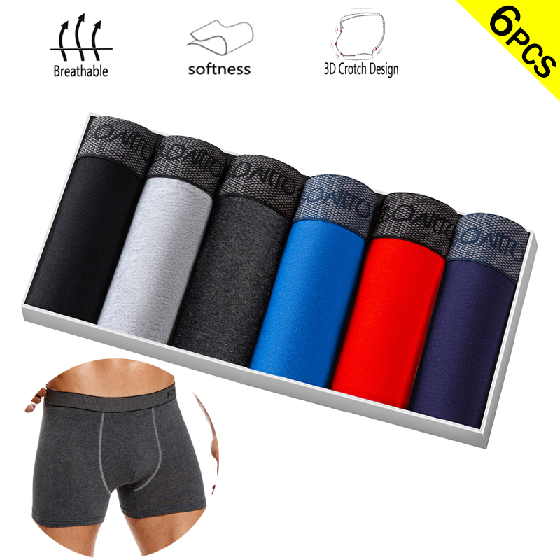 Multi Pack Underwear - 6 pièces/paquet Boxer slips couleur unie