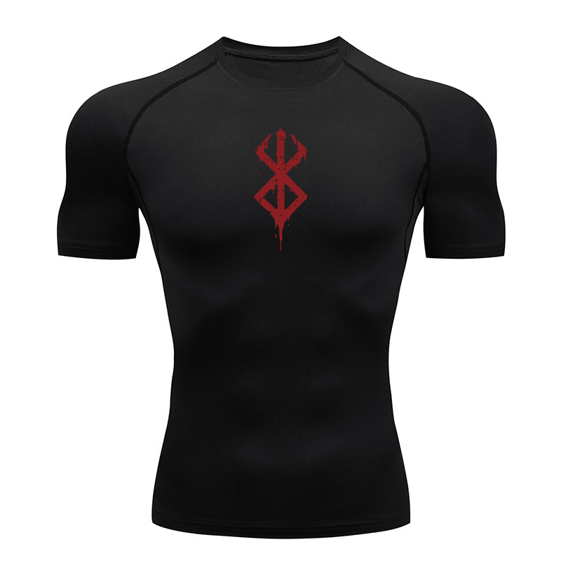 Base Layer Top - T-shirts de compression imprimés pour hommes,