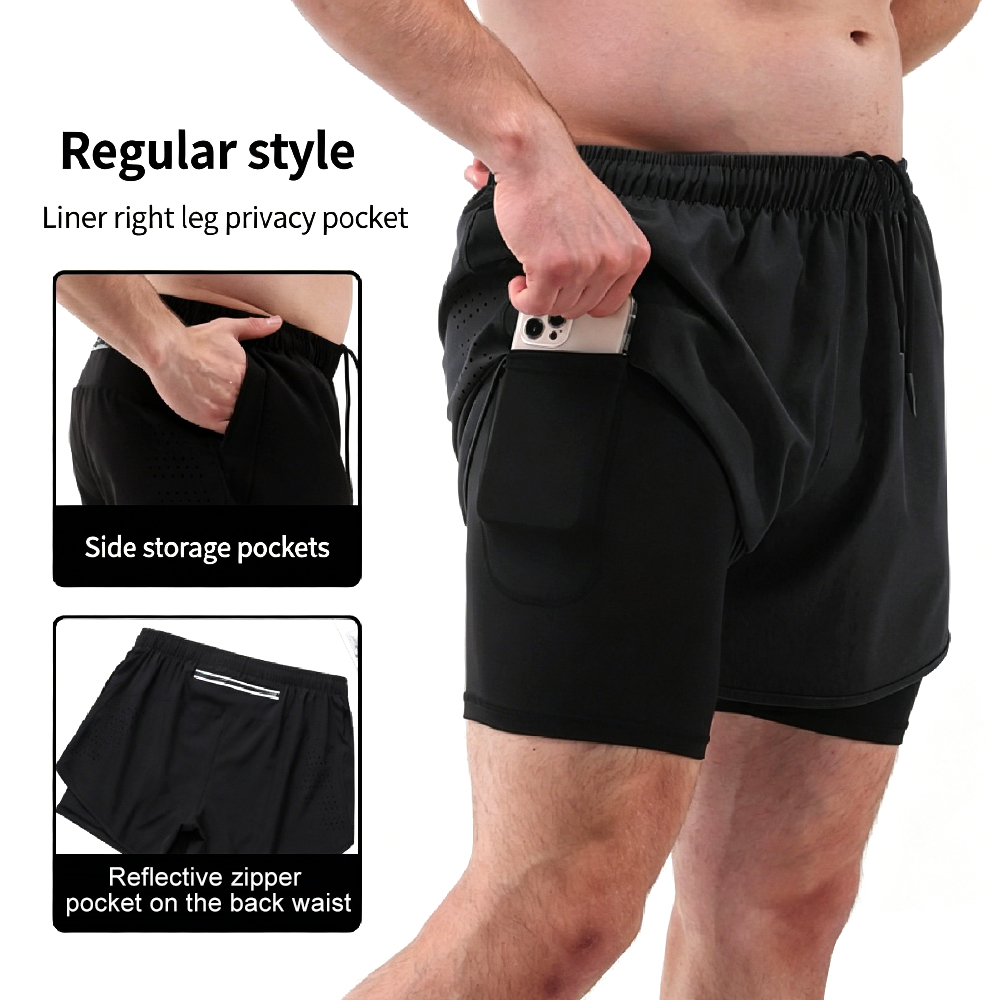 Short de course 2 en 1 pour ho - Compression Shorts Athletes avis et prix