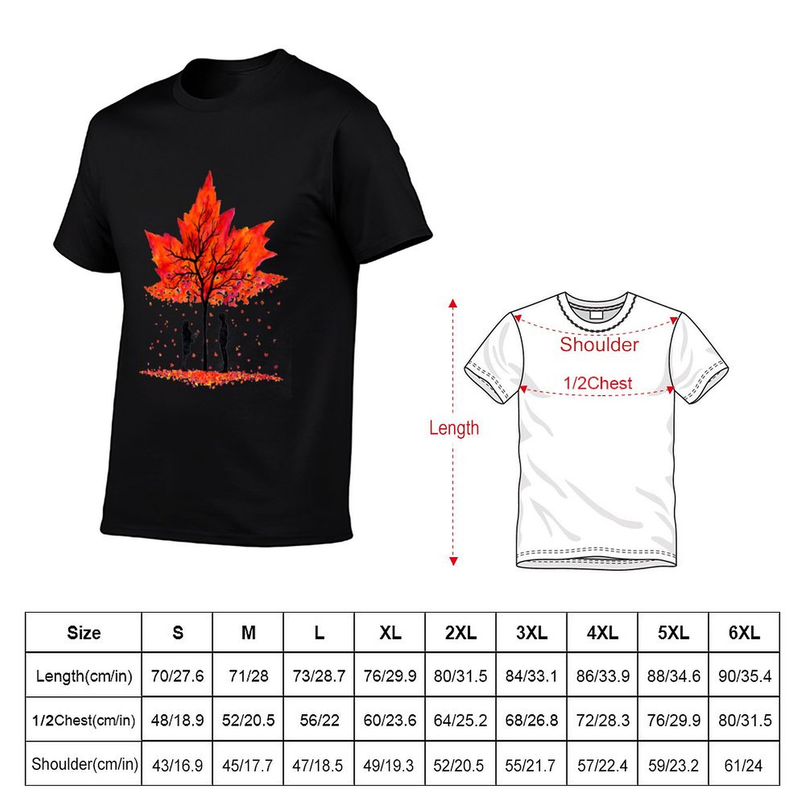 T-shirt Love under the Maple T - Undershirt Crew Neck avis et prix